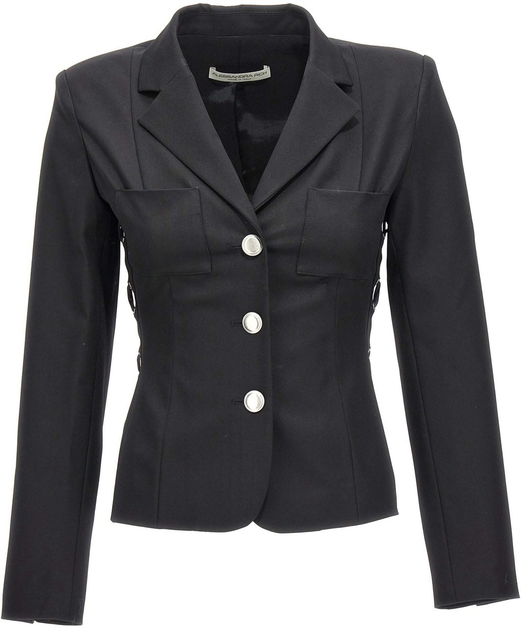 Alessandra Rich Black Wool Blazer Zwart