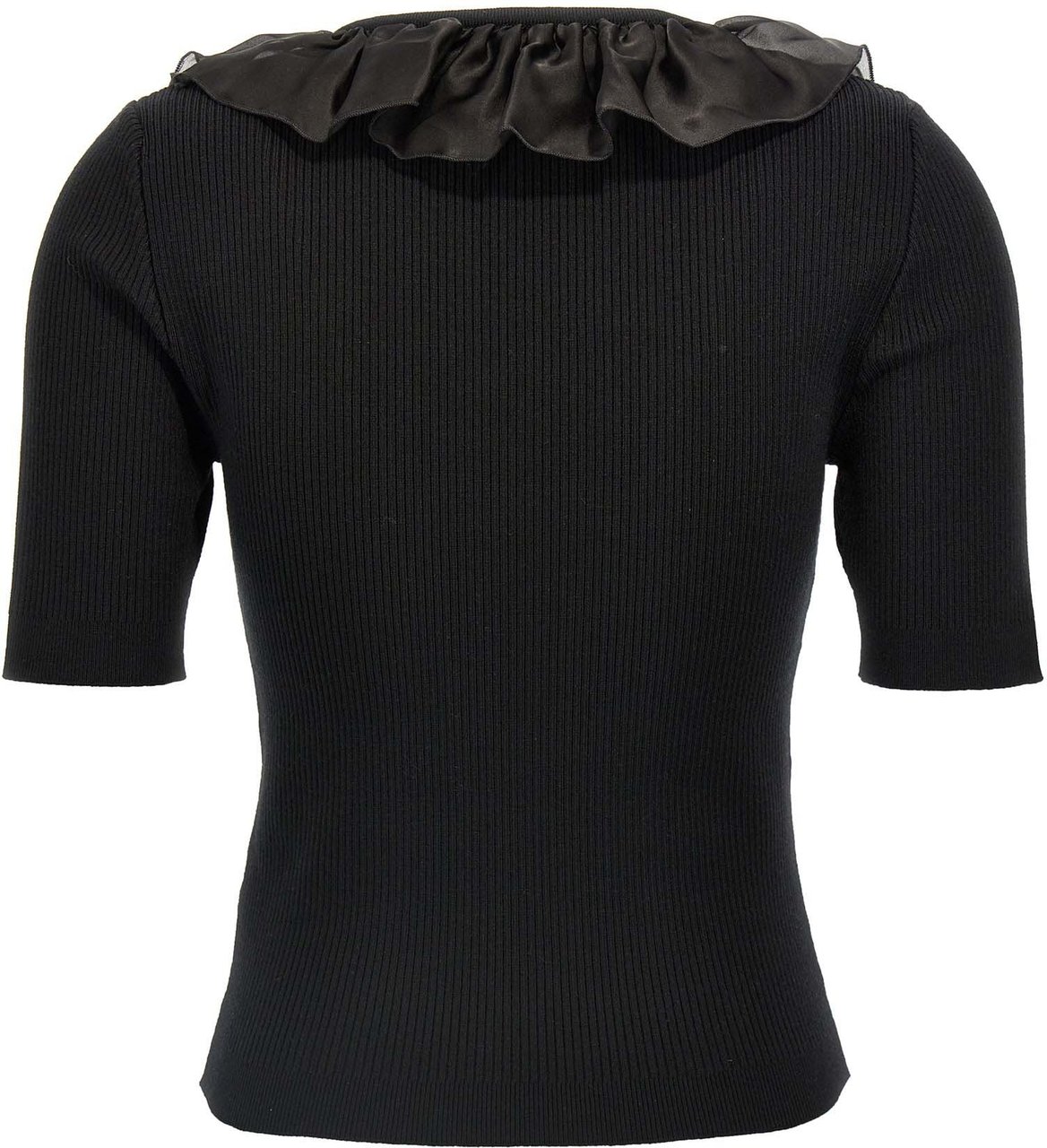Alessandra Rich Black Wool T-Shirt Zwart