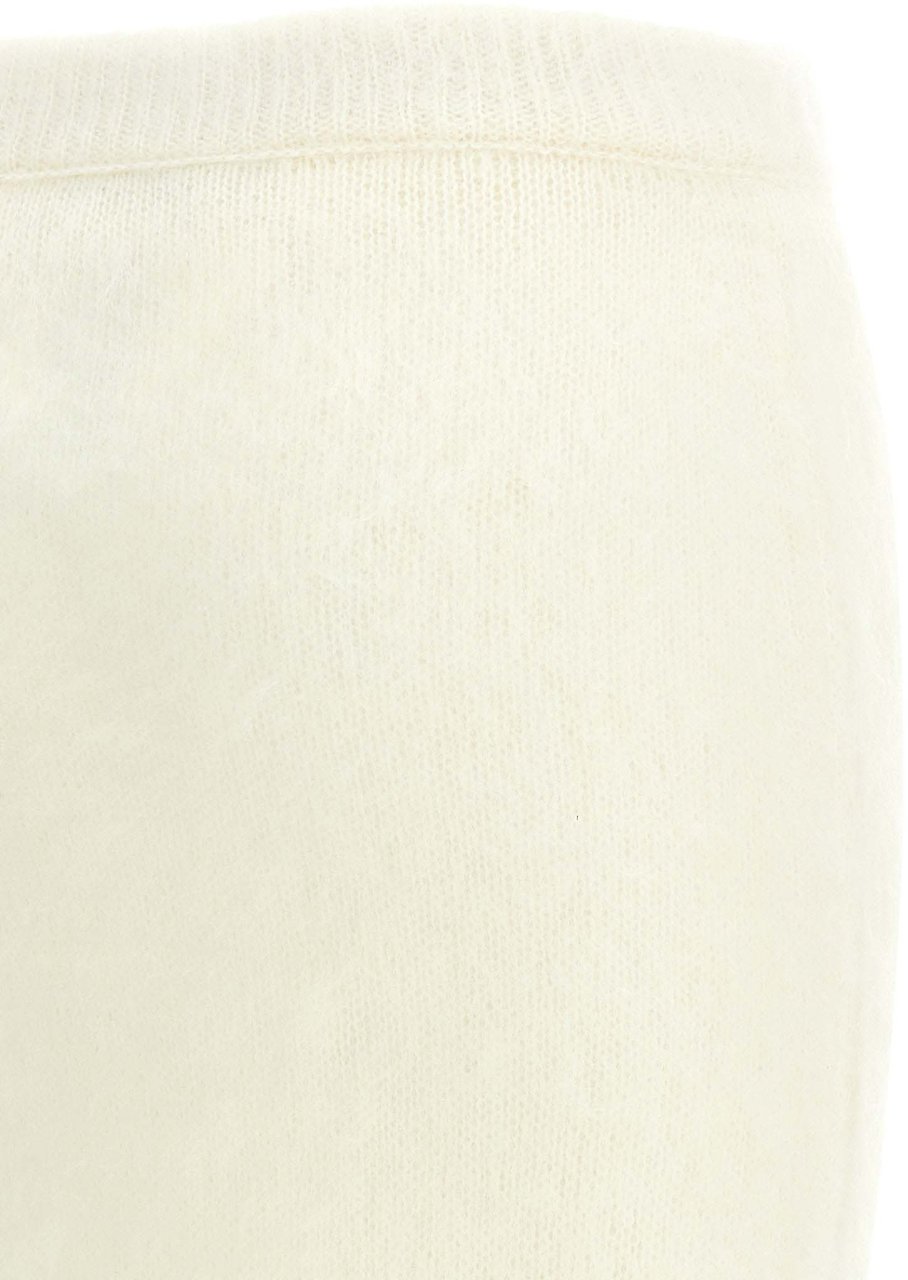 Alessandra Rich White Other Fibres Midi Skirt Wit