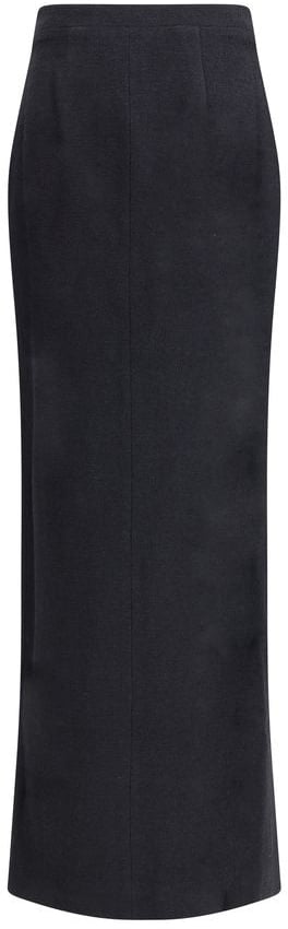 Alessandra Rich Black Wool Long Skirt Zwart