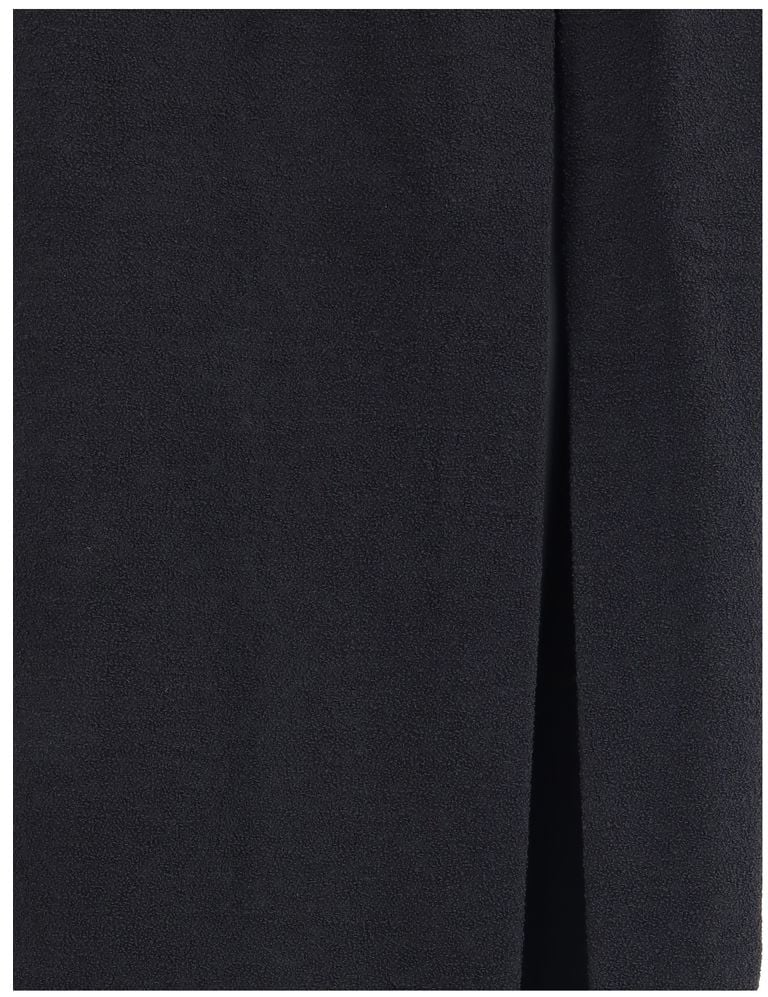 Alessandra Rich Black Wool Long Skirt Zwart