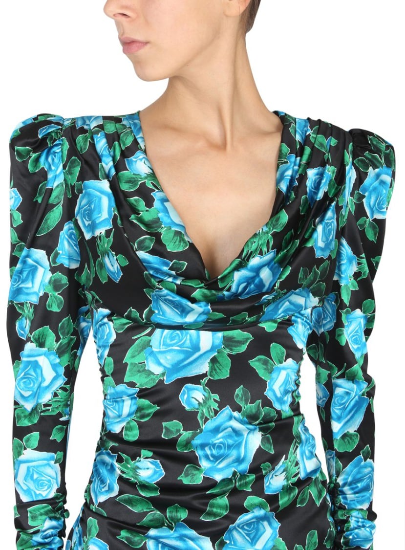 Alessandra Rich Mini Satin Dress Neutraal