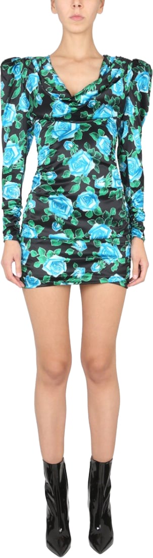 Alessandra Rich Mini Satin Dress Neutraal