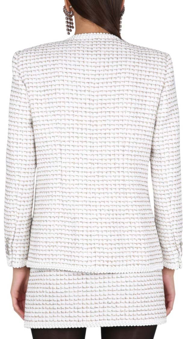 Alessandra Rich Tweed Jacket Wit