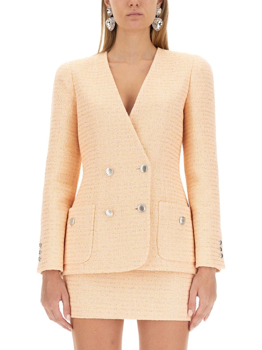 Alessandra Rich Tweed Jacket Geel