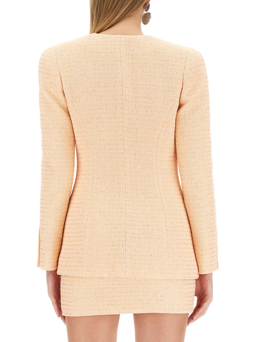 Alessandra Rich Tweed Jacket Geel