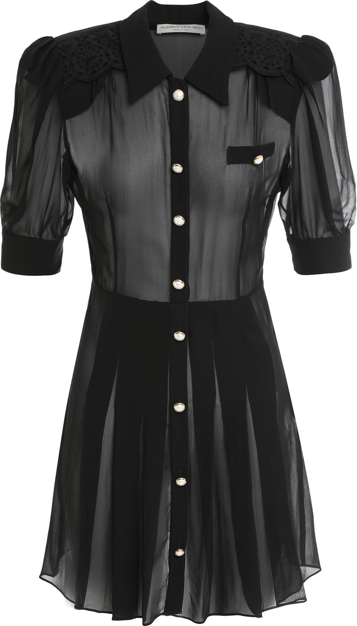 Alessandra Rich Mini chemise dress Zwart