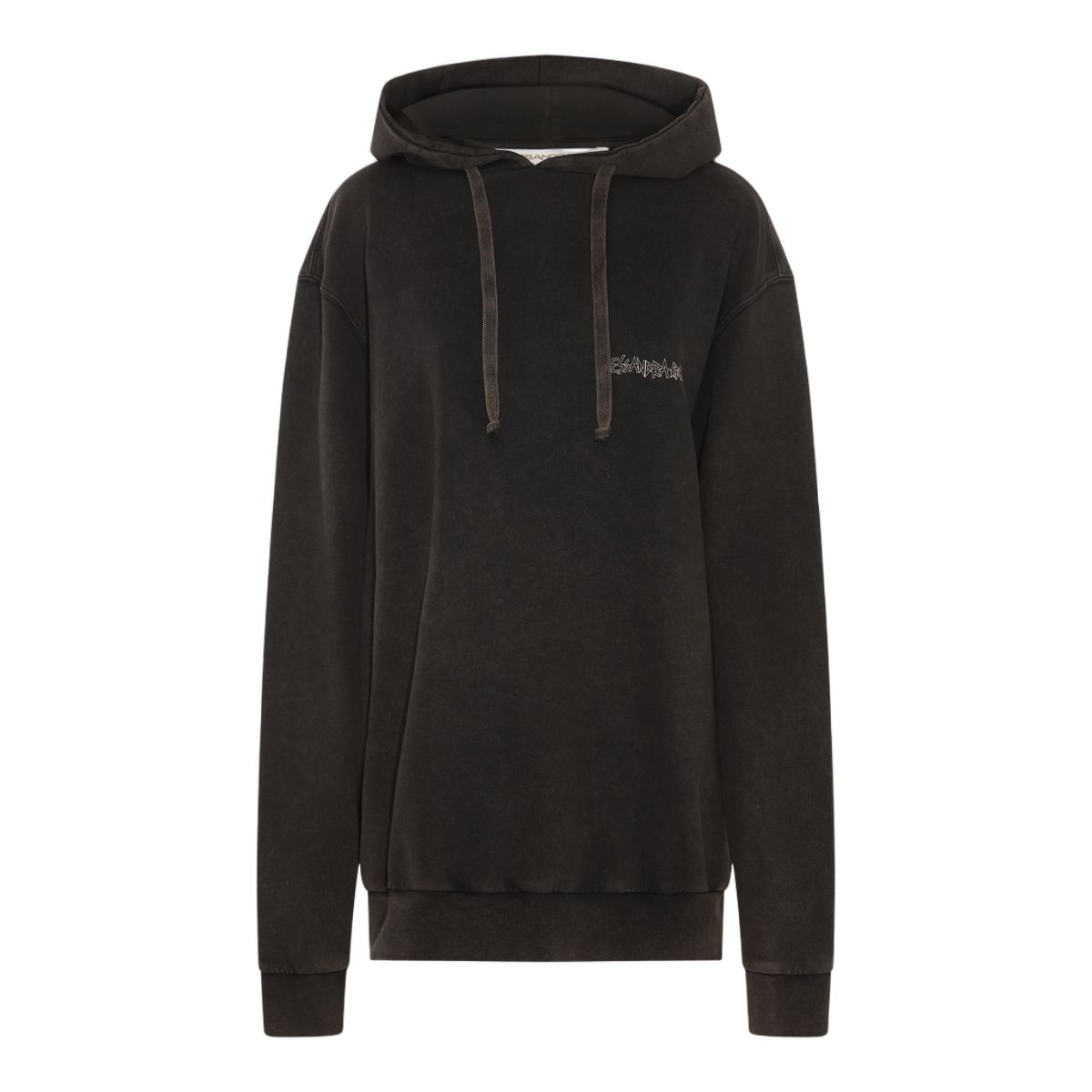 Alessandra Rich Relaxed Fit Hoodie With Wild Side Graphic Zwart