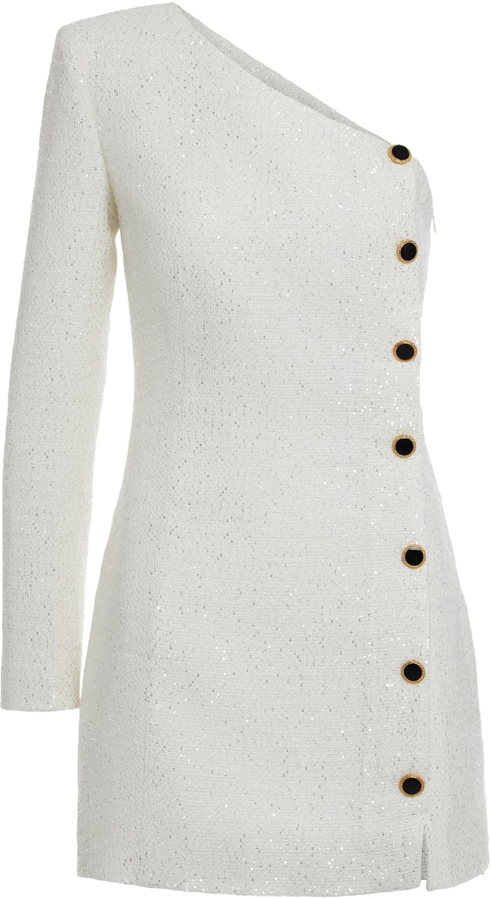 Alessandra Rich Mini knitted dress Wit