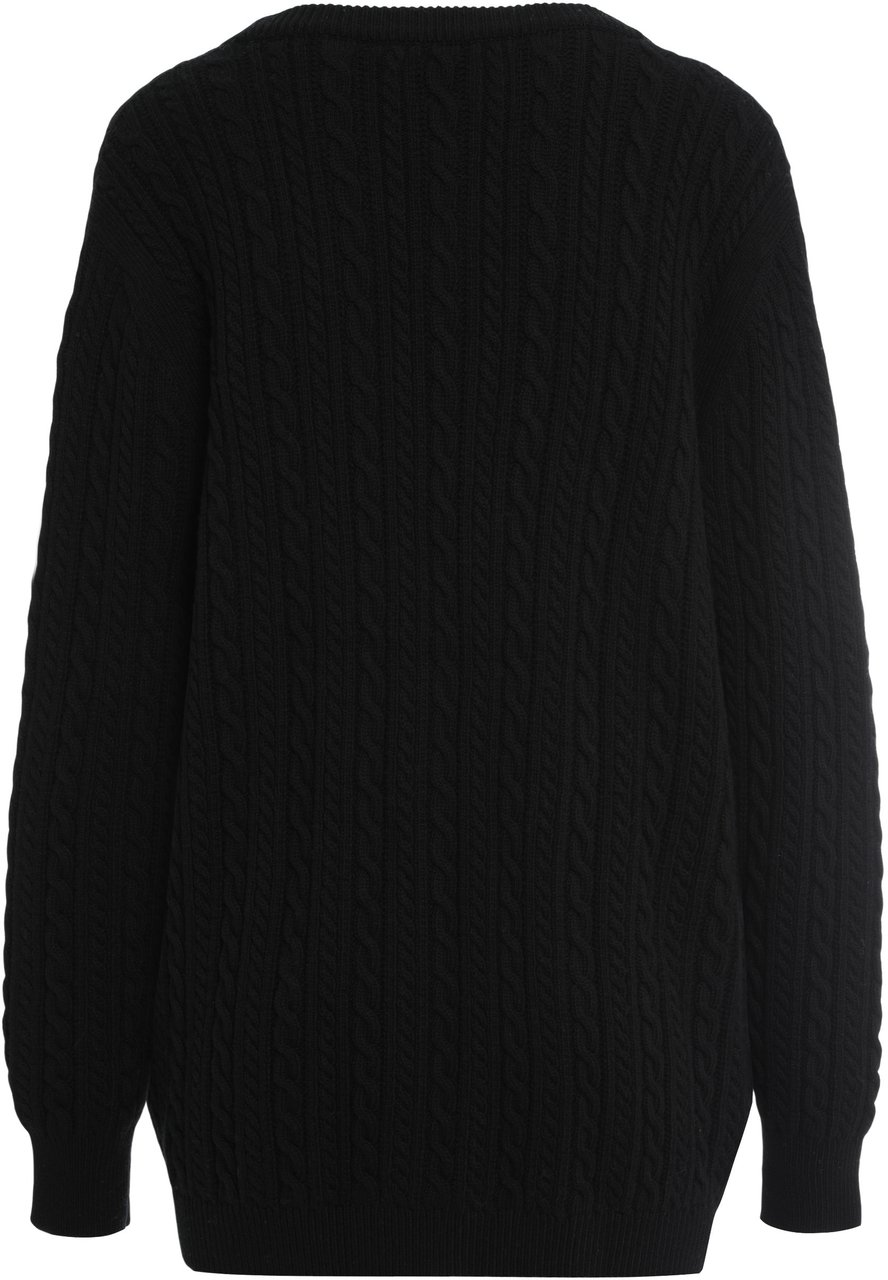 Alessandra Rich Black cardigan in wool Zwart