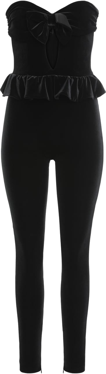 Alessandra Rich Jumpsuits in velvet Zwart