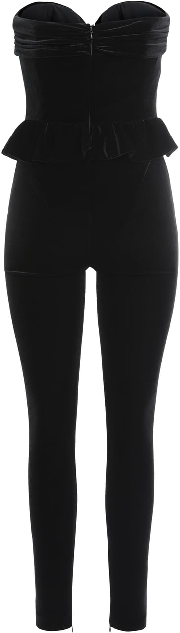 Alessandra Rich Jumpsuits in velvet Zwart