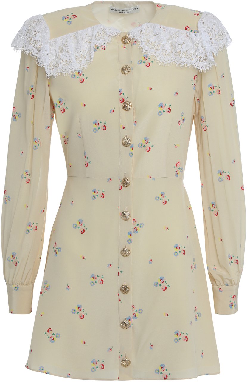 Alessandra Rich Mini chemisier dress Geel