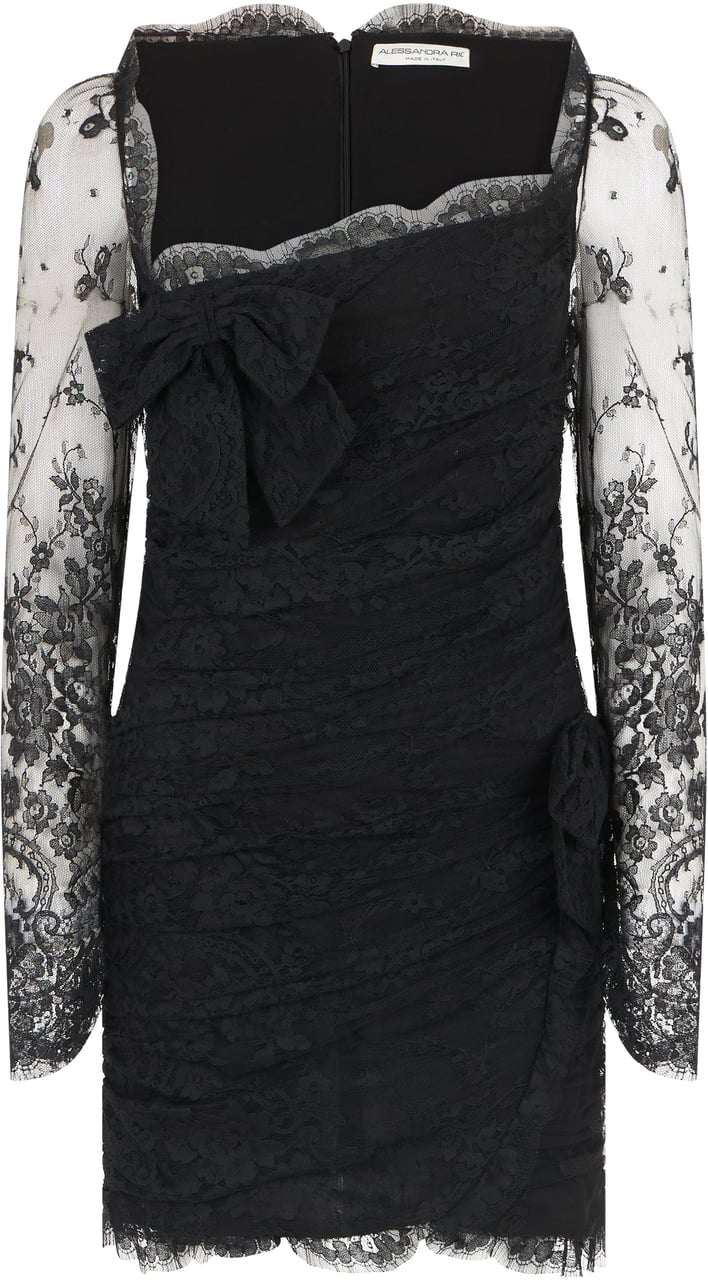 Alessandra Rich Lace mini dress Zwart