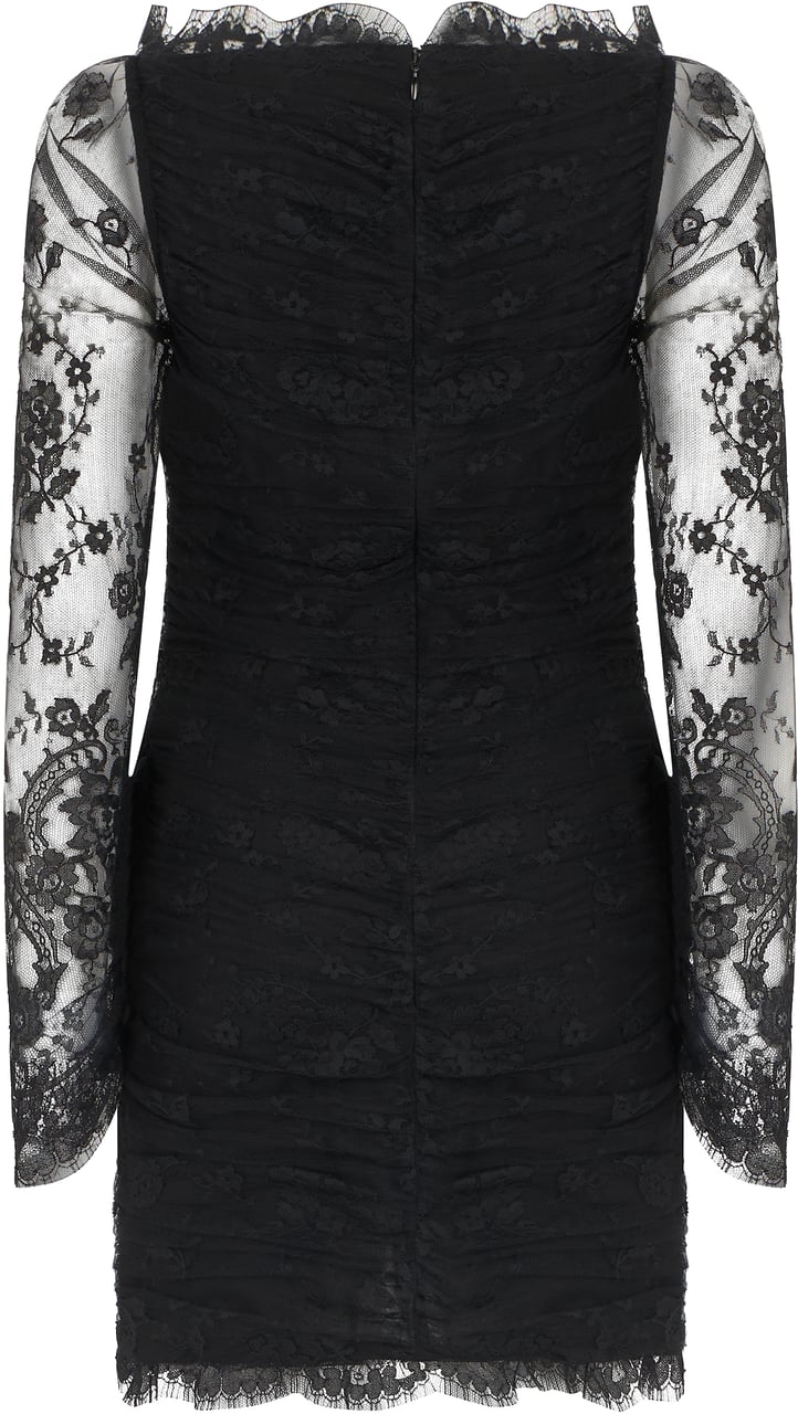 Alessandra Rich Lace mini dress Zwart