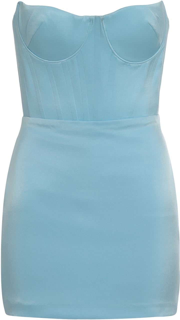 Alex Perry Mini satin dress Lichtblauw