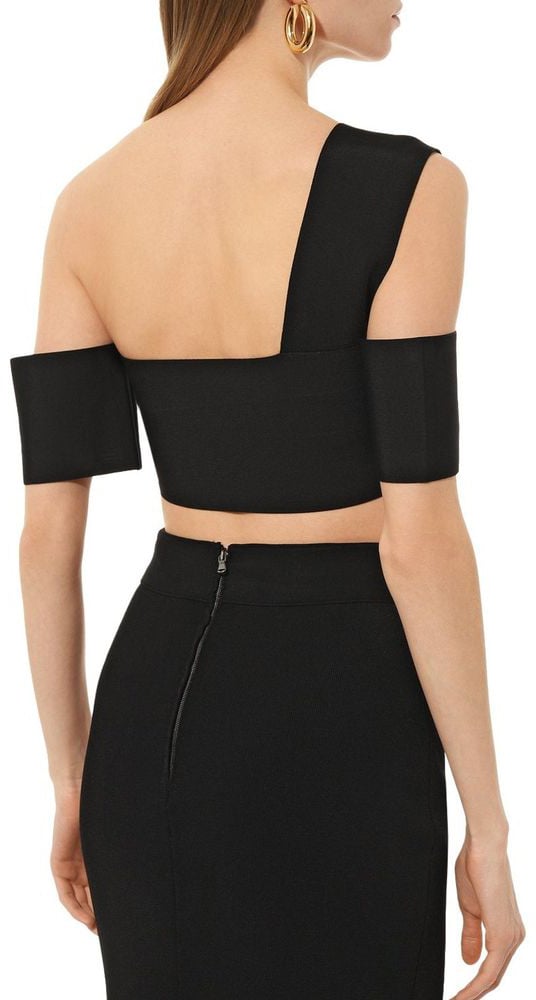 Alexander McQueen Alexander McQueen Black Elastane Tank Tops Zwart