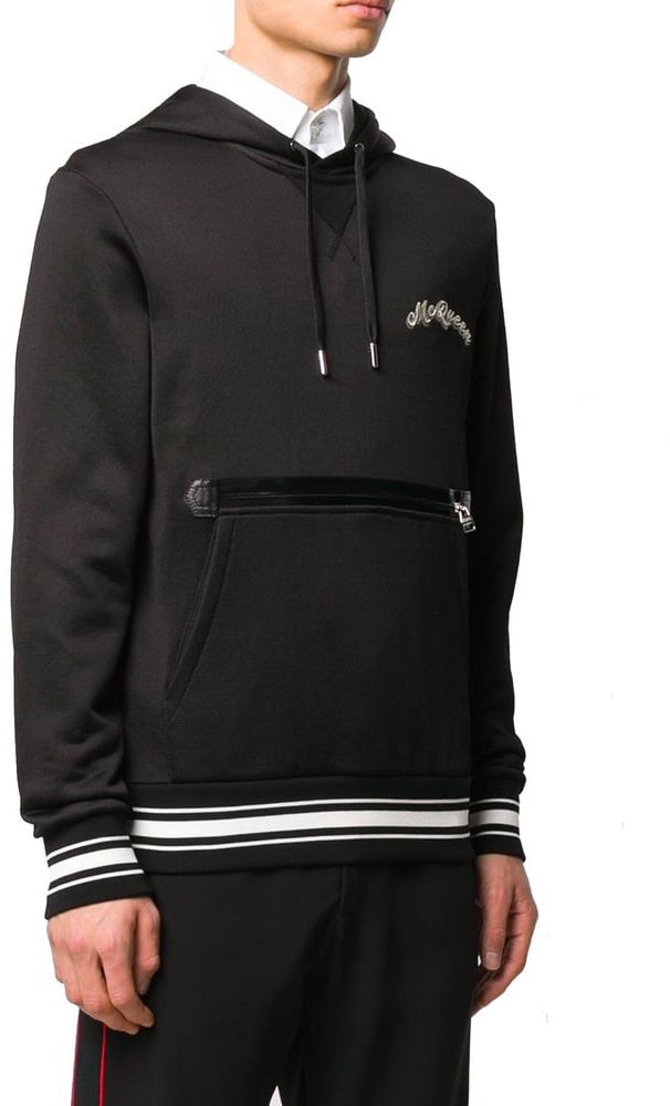 Alexander McQueen Black Cotton Sweatshirt Zwart