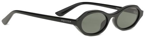 Alexander McQueen Alexander McQueen Black Acetate Sunglasses Zwart