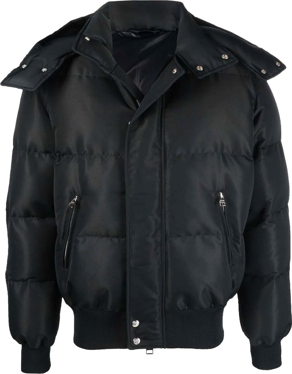 Alexander Mcqueen Wool Blend Padded Bomber Zwart