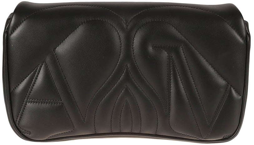 Alexander McQueen Quilted Lamb Leather Clutch Zwart