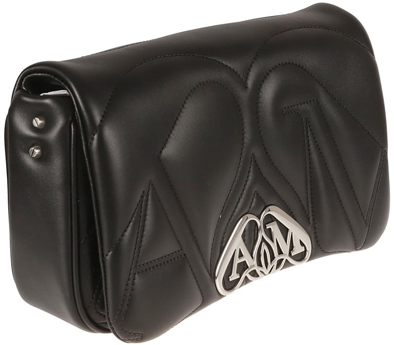 Alexander McQueen Quilted Lamb Leather Clutch Zwart
