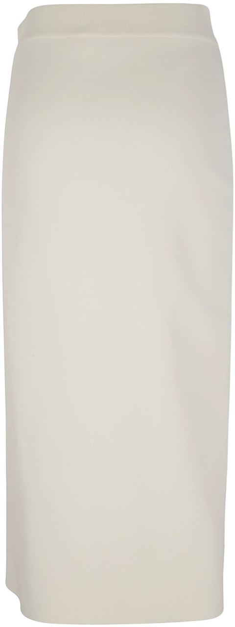Alexander McQueen Asymmetrical Ruffle White Midi Skirt Neutraal