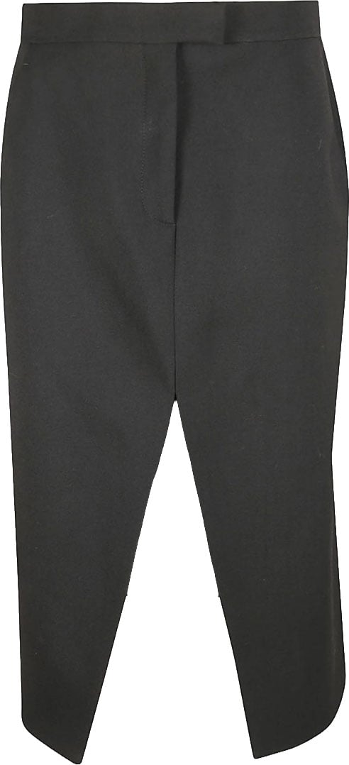 Alexander McQueen Tailored Black Wool Skirt With Front Slit Zwart