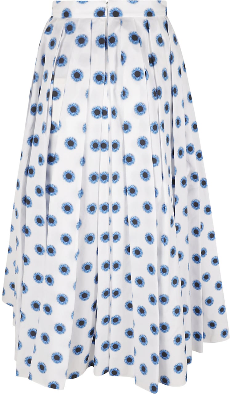 Alexander McQueen Pleated Floral Motif Skirt Wit