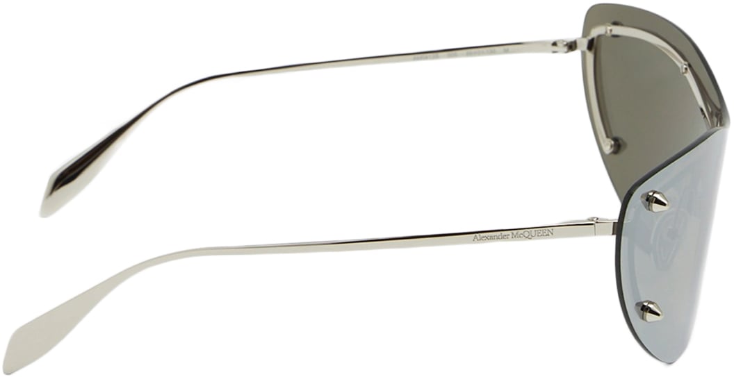 Alexander McQueen Futuristic Curved Shade Sunglasses Neutraal