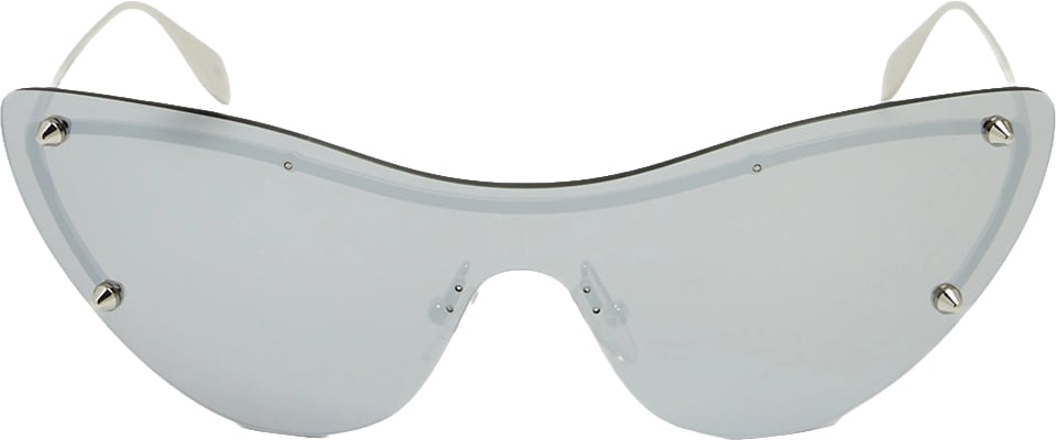 Alexander McQueen Futuristic Curved Shade Sunglasses Neutraal