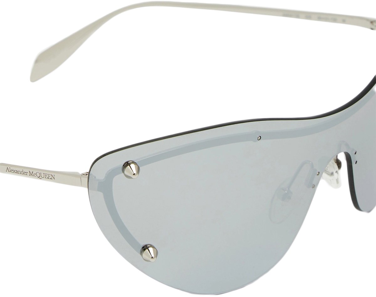 Alexander McQueen Futuristic Curved Shade Sunglasses Neutraal