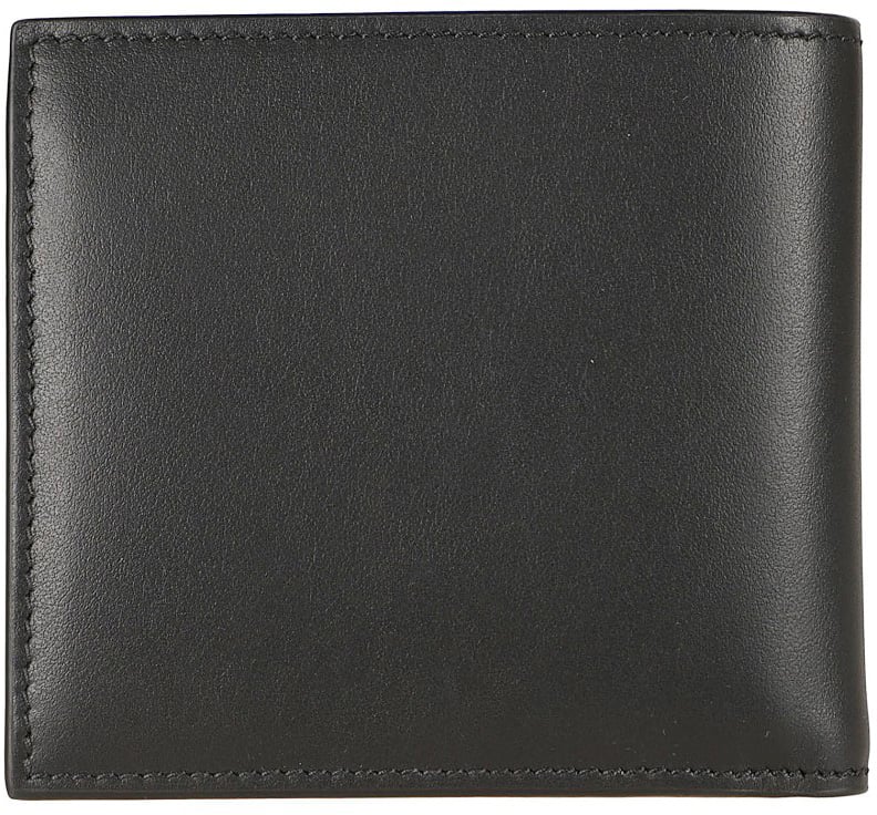 Alexander McQueen Sophisticated Black Calf Leather Wallet Zwart