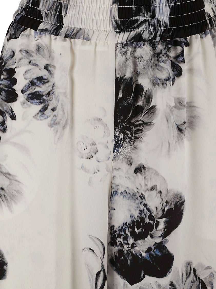 Alexander McQueen Wide-Leg Floral Print Trousers Divers