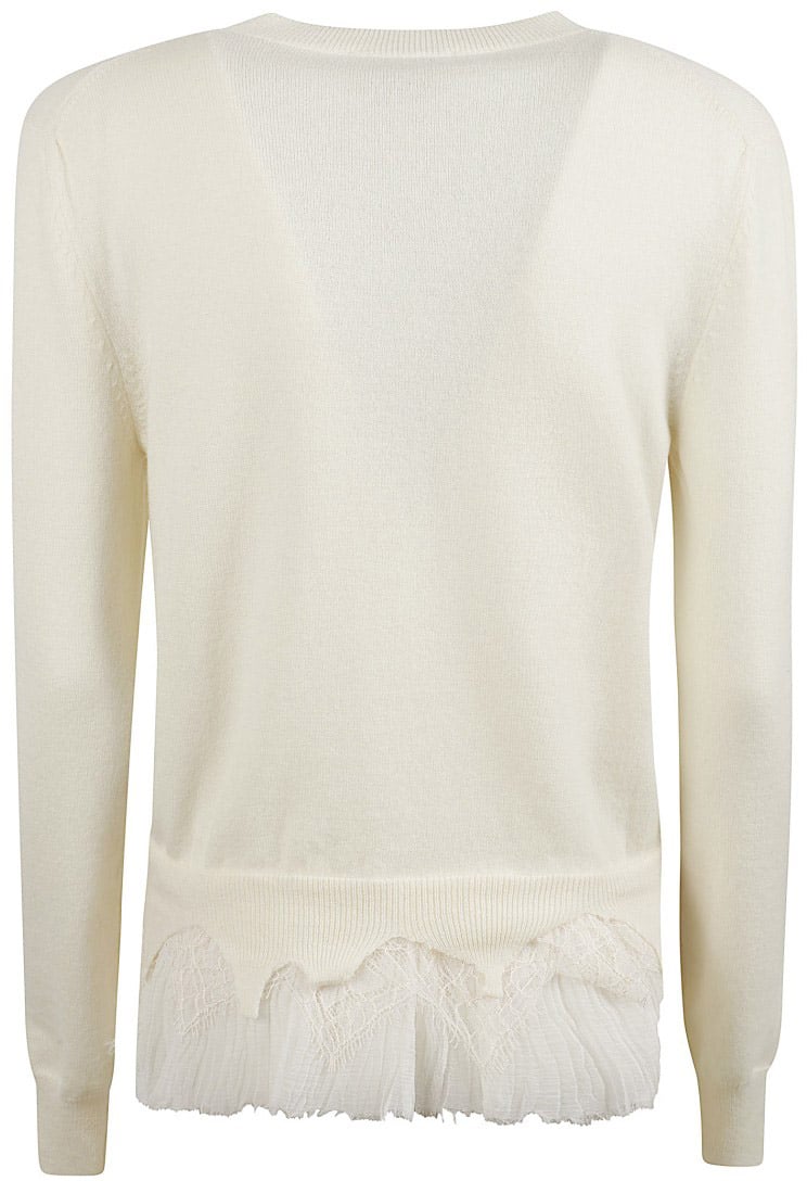 Alexander McQueen Wool-Cashmere Sweater With Lace Wit