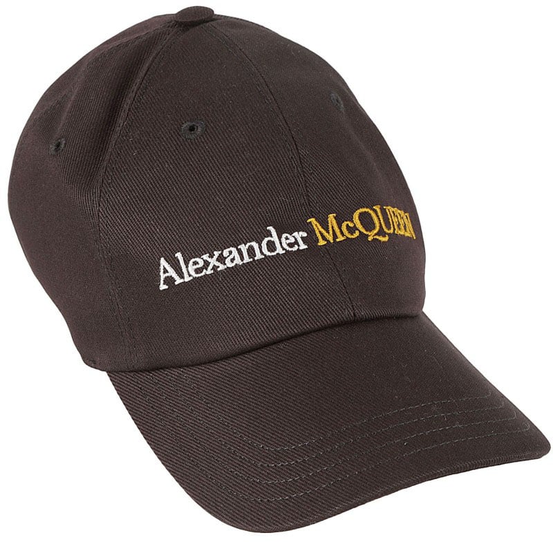 Alexander McQueen Structured Black Cap With Contrasting Logo Zwart