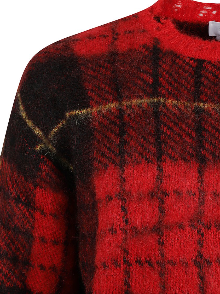 Alexander McQueen Bold Plaid Cotton Sweater Rood