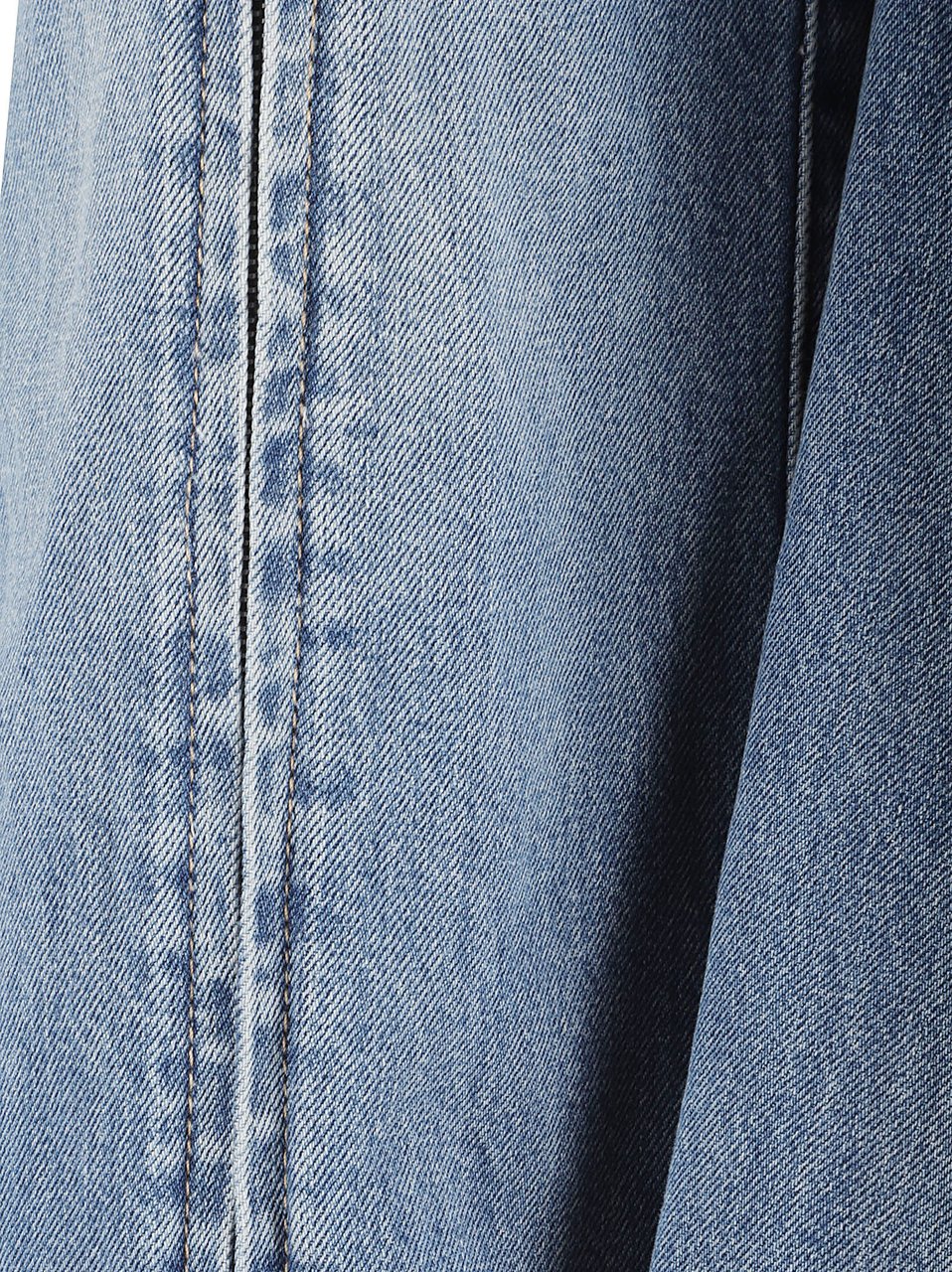 Alexander McQueen Slightly Flared Light Blue Jeans with Raw Hem Blauw