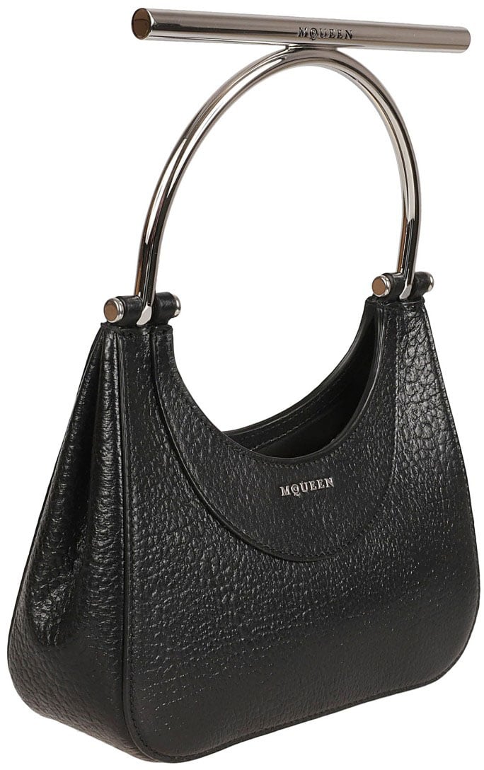 Alexander McQueen Structured Lamb Leather Bag Zwart