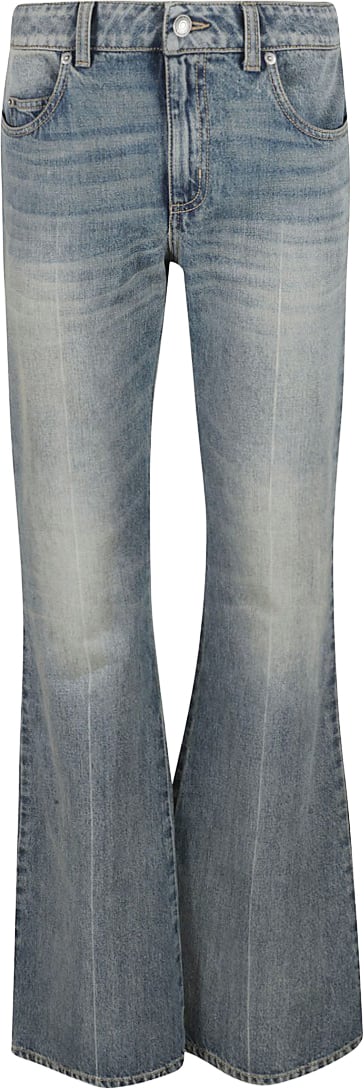 Alexander McQueen Flared High-Waisted Jeans With Vintage Appeal Blauw
