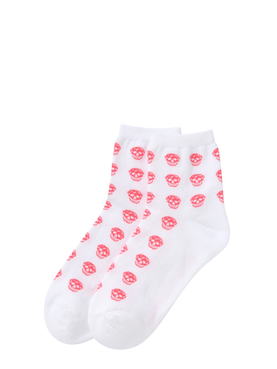 Alexander McQueen SHORT SKULL SOCK Wit
