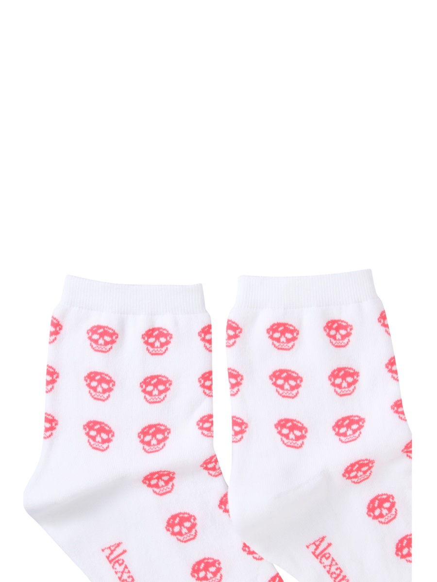 Alexander McQueen SHORT SKULL SOCK Wit