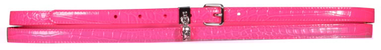 Alexander McQueen DOUBLE BELT WITH SKULL AND PAVÈ Roze