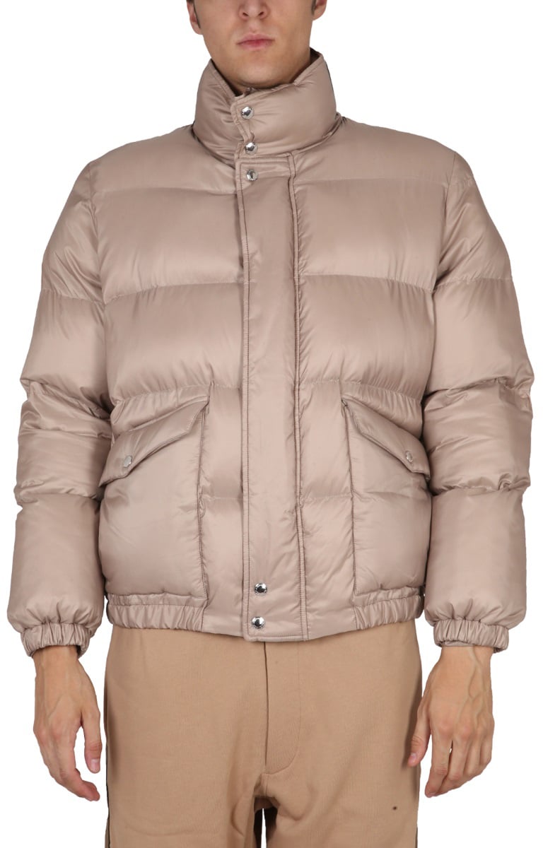 Alexander McQueen GRAFFITI LOGO PRINT DOWN JACKET Beige