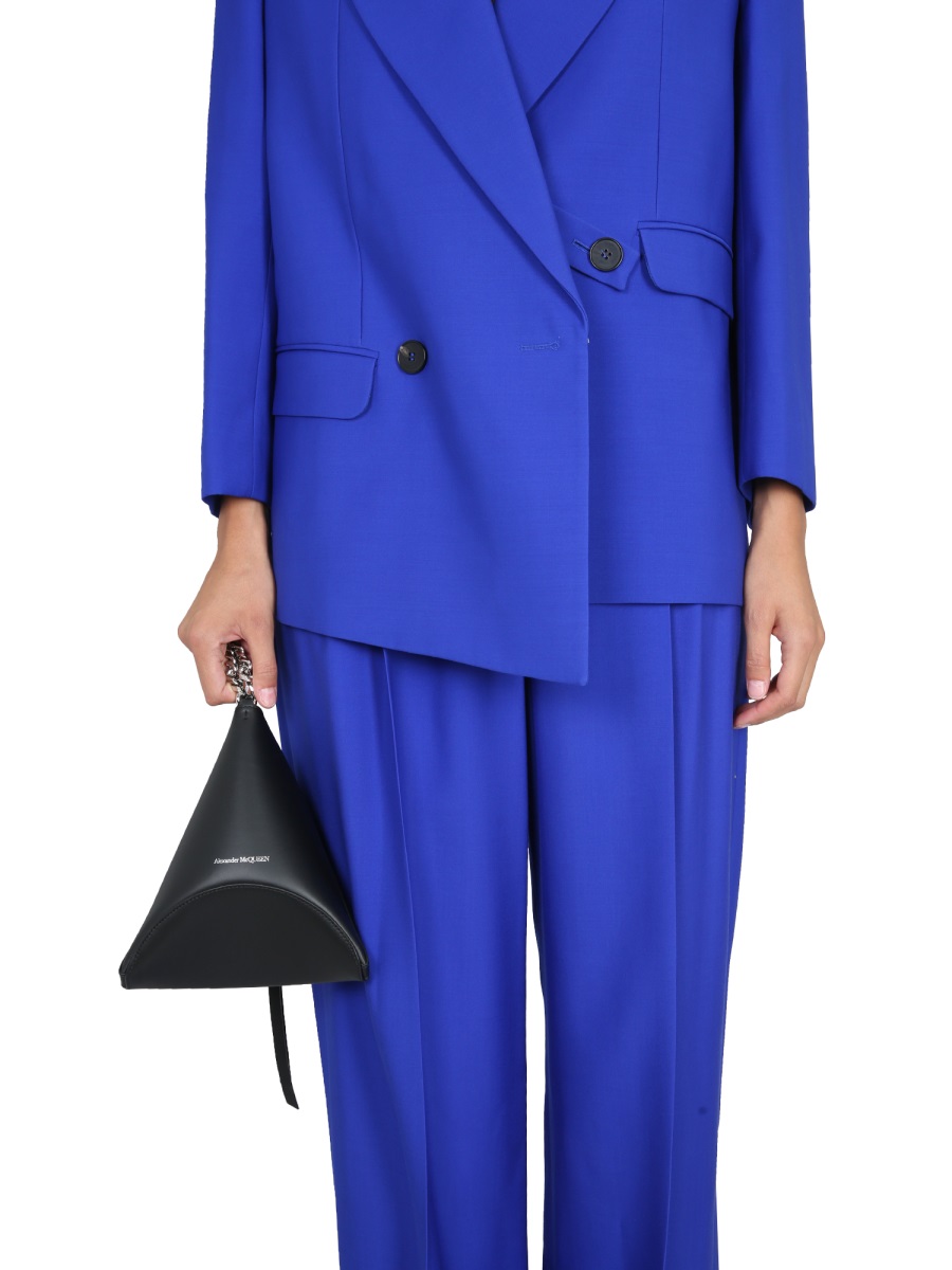 Alexander McQueen STRUCTURED DOUBLE-BREASTED JACKET Blauw