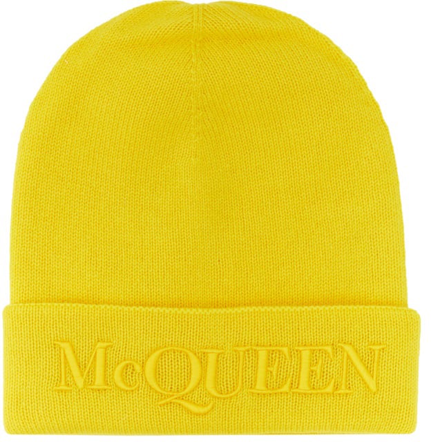 Alexander McQueen HAT WITH LOGO Geel