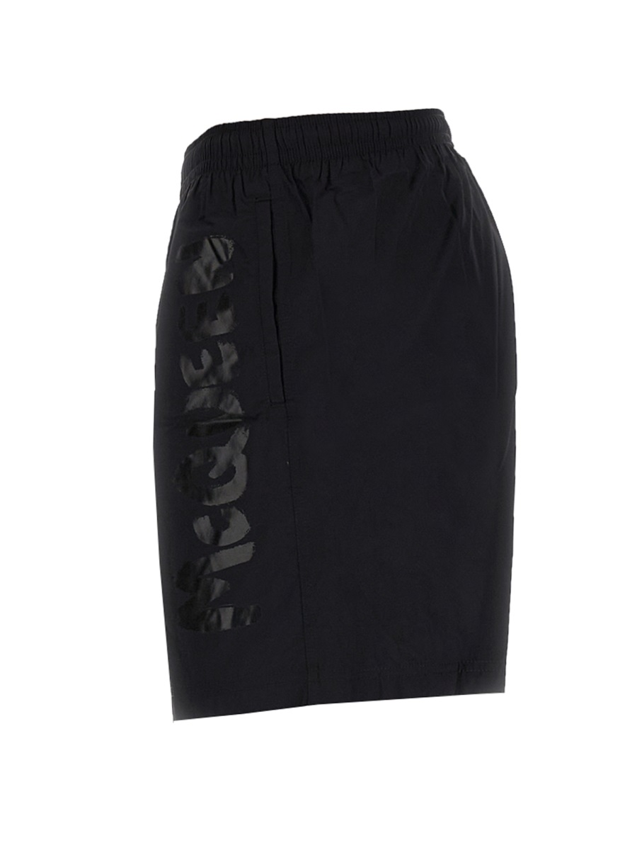 Alexander McQueen GRAFFITI LOGO SWIMSUIT Zwart