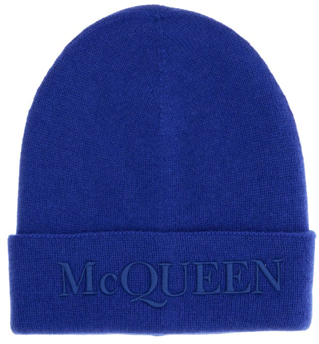 Alexander McQueen HAT WITH LOGO Blauw