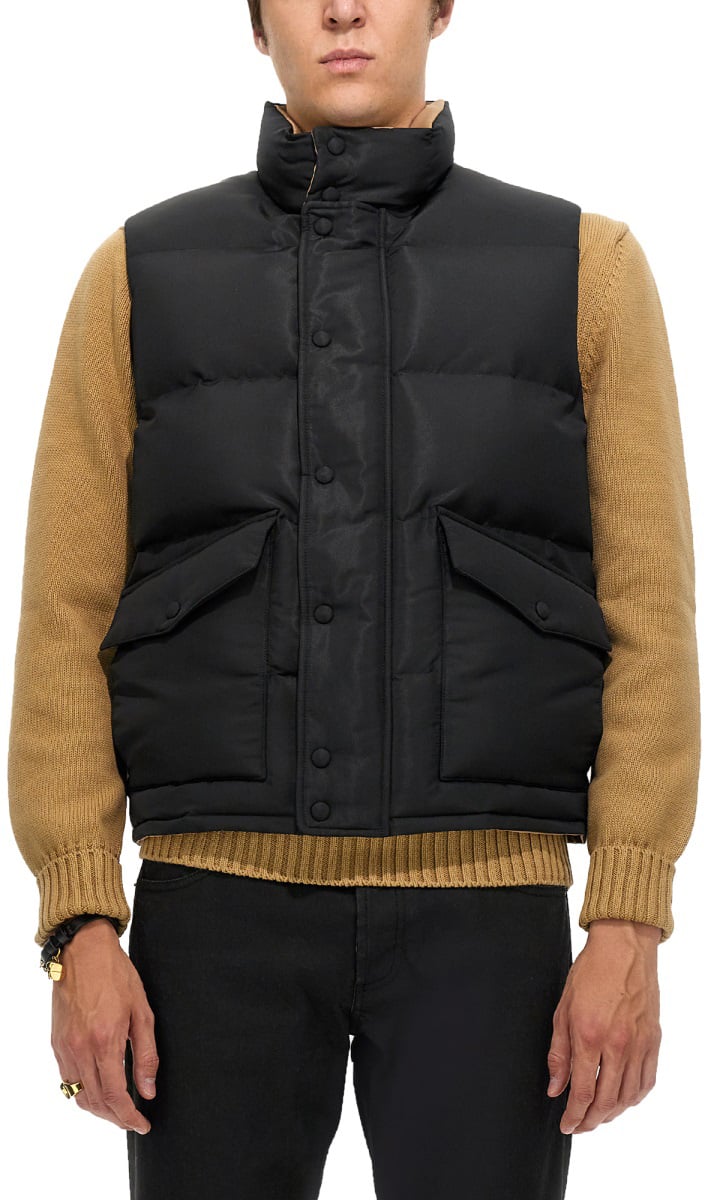 Alexander McQueen GRAFFITI LOGO PRINT DOWN VEST Zwart