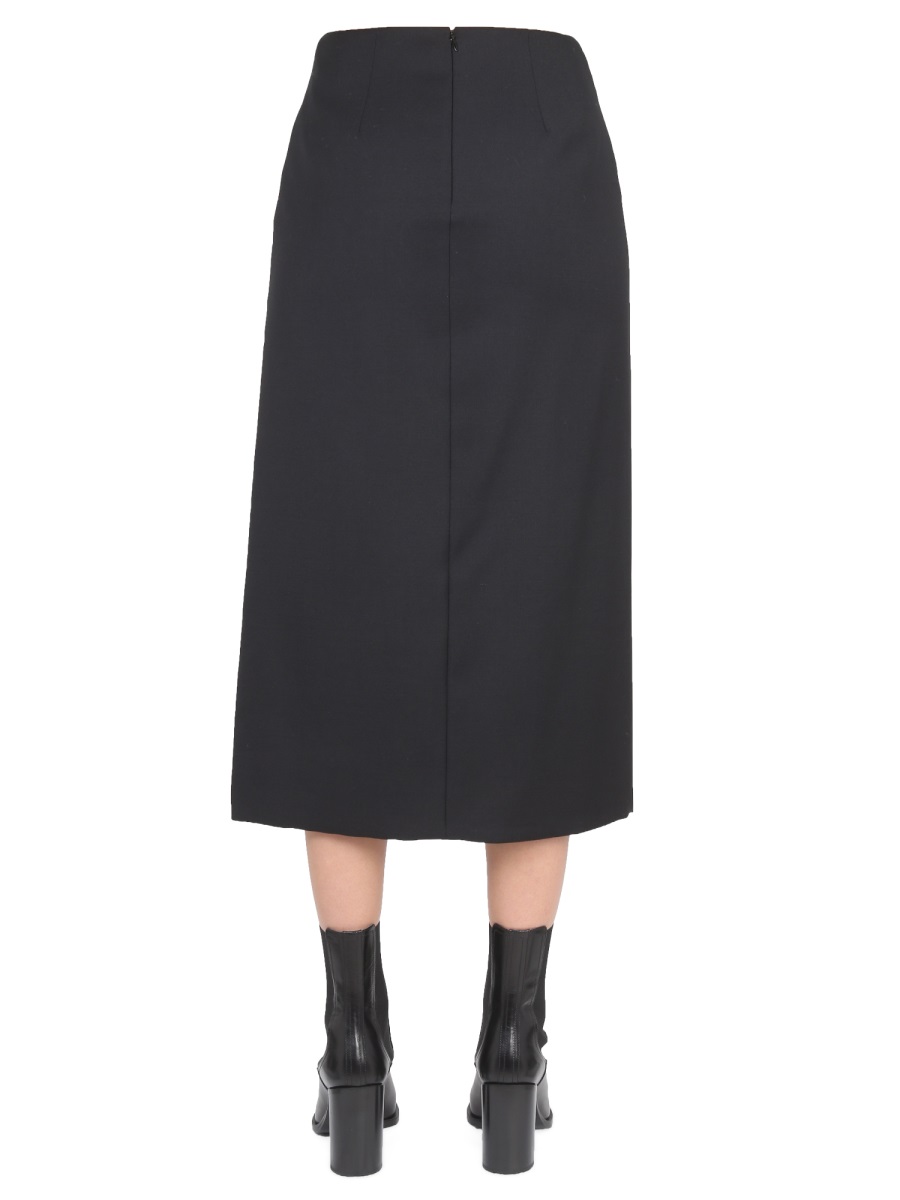 Alexander McQueen WOOL AND MOHAIR SKIRT Zwart